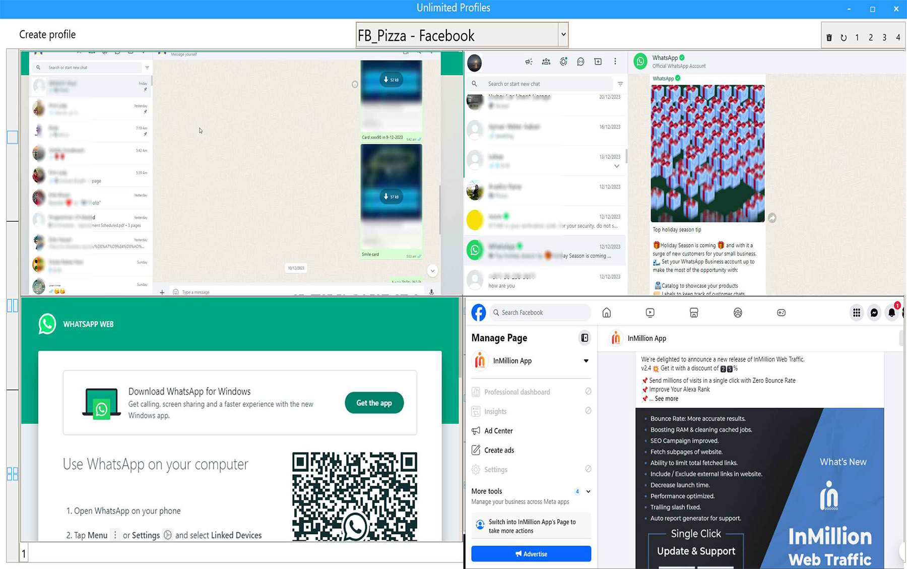 One Social Browser screen