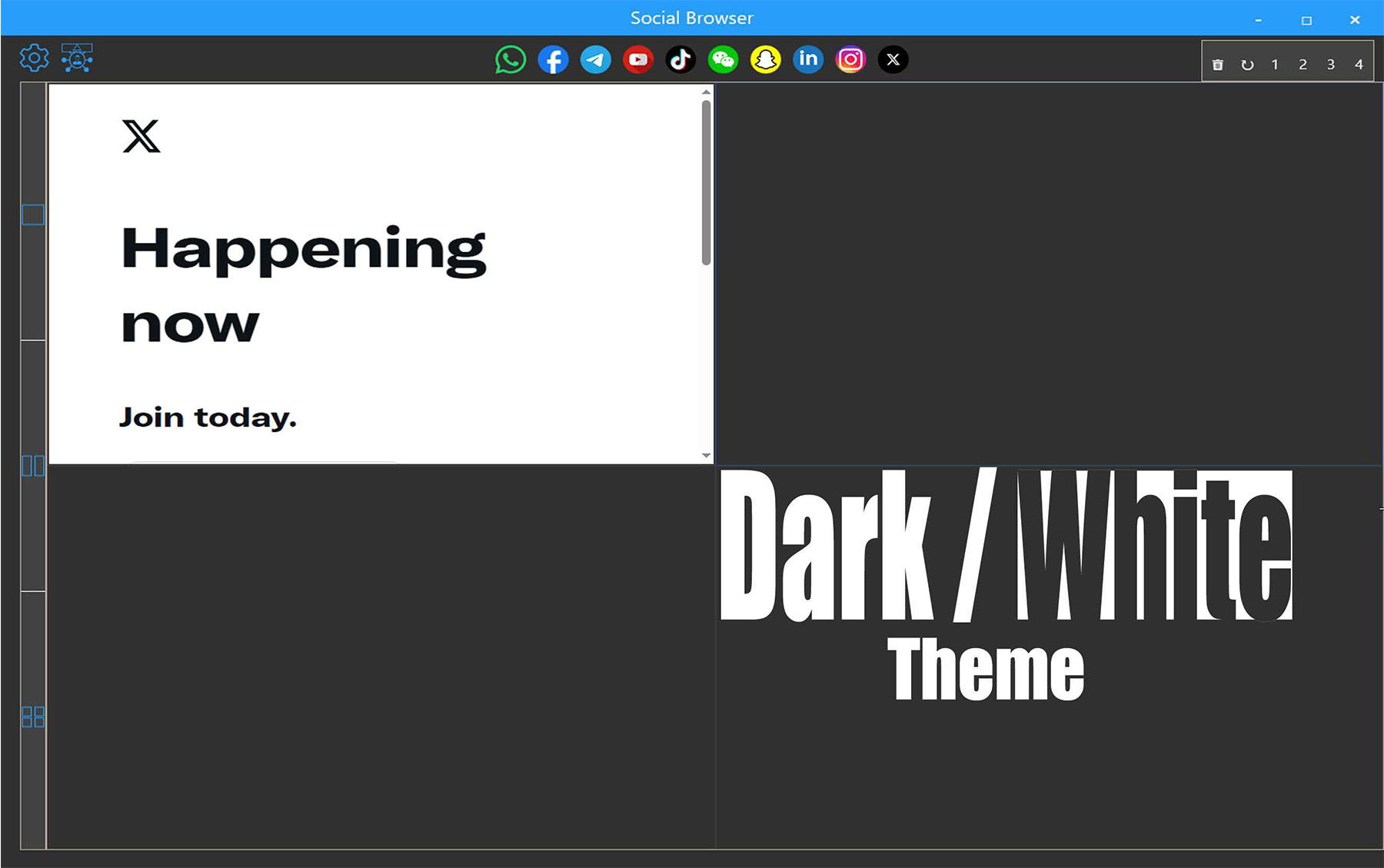 One Social Browser screen